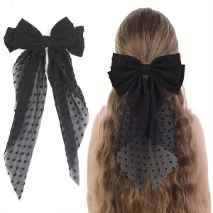 Bow Hair Clip Women Large Bowknot Stain Hairpin Barrettes Girls Solid Color Ponytail Clip Hair Accessories Headwear Gift