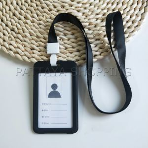 Pattaya ที่ใส่บัตร PP+ สายห้อยคอ  ที่ใส่บัตรงาน  ป้ายชื่อประจำตัวนักเรียน แนวตั้ง Work card holder
