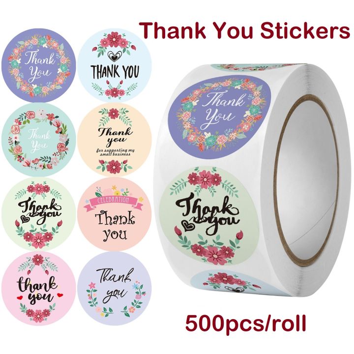 500pcs/roll Thank You Sticker Quality Seal Label Birthday Party ...
