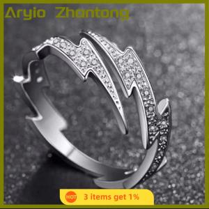Aryio Punk Hip Hop Color Zircon Open Rings For Men Fashion Jewelry Gift Creative Adjustable Ring