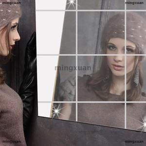 [COD] mingxuan Square Spliced Stickers Self Adhesive Acrylic Mirror Sheets Wall Decals New