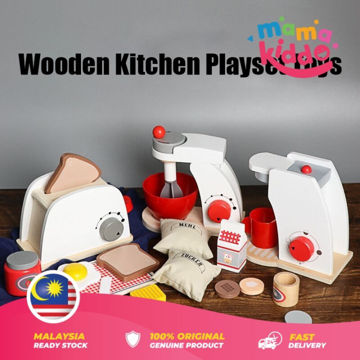 MamaKiddo Wooden Kitchen Playset Toys Children Kids Pretend Play ...