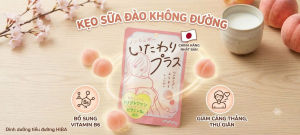 Kẹo ngậm không đường vị sữa đào Senjakuame 65gr - NHẬT BẢN