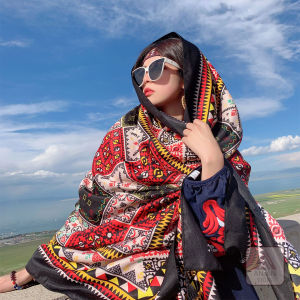Khăn Choàng Boho Đi Biển Khăn Quàng Cổ Họa Tiết Thổ Cẩm Mỏng Nhẹ (Nhiều Mẫu)