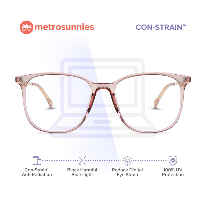 MetroSunnies Fox Specs / Anti Radiation Glasses for Women and Men / Photochromic / Eyeglasses Replaceable Lens / Blue Light Eyewear / Metal Frame