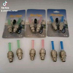 Tutup Pentil Led Nyala Lampu Warna Cop Ban Motot Mobil Sepeda Pentil Ban Stick Depan Belakang