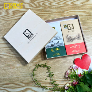 HỘP SOCOLA SỮA VÀ SOCOLA ĐEN BELVIE 55-80% CACAO 80G/THANH