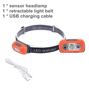 USB Rechargeable LED Headlamp 3 Modes Mini Portable Body Motion Sensor Head Flashlight Camping Fishing Torch Lamps Outdoor Light