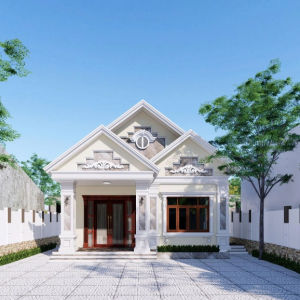 9x18m Bản Vẽ Thiết Kế Nhà Cấp 4 Nhà Mái Thái Đẹp Tinh Tế. In Giấy A3 ảnh 3D màu gồm Kiến Trúc Kết Cấu Điện Nước.