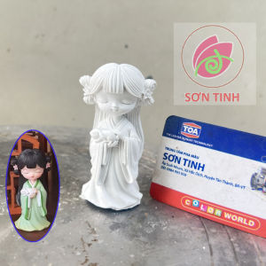 Tượng tô màu CÔNG CHÚA CỔ TRANG tượng thạch cao (Không kèm màu) tượng trắng decor