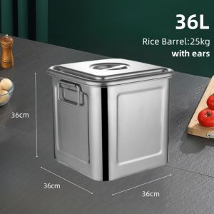 2L-36L liters stainless rice dispenser 25kilos/25kg jar with airtight lid rice storage container Multifunction transparent food container cereal flour container airtight rice dispensers kitchen canisters jars
