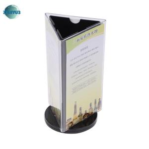 XUNYU3 Clear Acrylic Sign Holder Tabletop Menu Price Tag Display Stand Desktop Display Board Rotatable Sign Holder