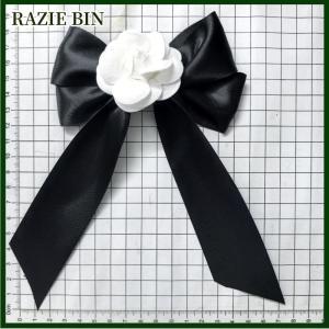 RAZIE BIN Black Camellia Bow Brooch High-end Corsage Pin Mourning Corsage Clothing Accessory