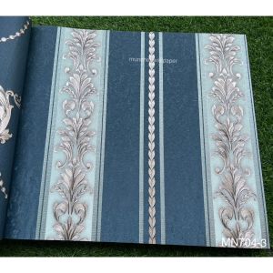 Wallpaper Dinding Klasik Gold Emas Mewah Untaian Vinyl Premium Emboss