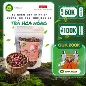 Trà Hoa Hồng giảm cân tự nhiên chống lão hóa trắng da sau 2 tuần trà thảo mộc Sunbeleaf túi 100g