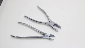 GREATLH Orthopedic Flat Nose Pliers with Serrated Jaws Veterinary Kirschner Wire Cutter Stainless High Quality Orthopedic Instrument