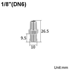 MACRAMEX 304 Stainless Steel Pipe Fitting Connector Hexagonal Male Thread Pipe Coupler Durable 1/8 1/4 3/8 1/2 3/4 1" Thread Adapter