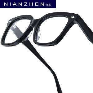 NIANZHEN Acetate Eyeglasses Frame Men New Square Brand Design Glasses Women Retro Vintage Eyewear Japanese Spectacles 88028