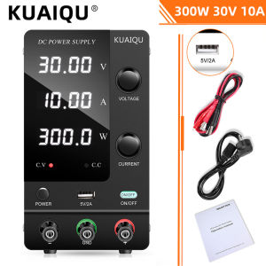 KUAIQU 30V 10A Laboratory DC Power Supply Adjustable Digit Display 60V 5A Mini Power Supplies Voltage Regulator with Encoder Adjustment For Phone Repair