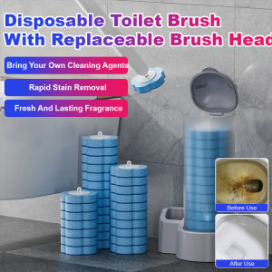 Disposable Toilet Brush With Replaceable Brush Head Cleans Every Corner Prevents Cross Contamination Toilet Cleaning Tool