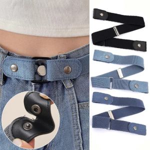 3pcs Black Blue Grey Canvas Adjustable Buckle-Free Belts High Elastic Waistband Invisible Belt for Women Men Jean Pants Dress h260702
