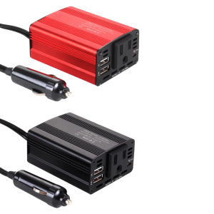 Nhỏ gọn 150W biến tần cho xe sạc với cổng USB đôi và AC110V Outlet cho du lịch và cắm trại 50Hz/60Hz đầu ra