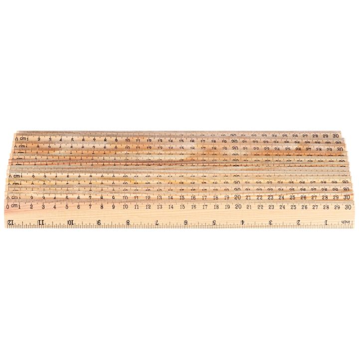12 x Wood Ruler Student Rulers Wooden School Rulers Office Ruler ...