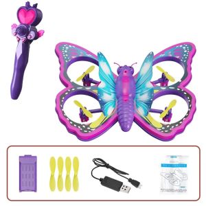 XFZHG V40 Glitter Butterfly  Airplane Model Gravity Sensing Mini Plane Toy For Student RC Plane Remote Control Aircraft Childrens Gift