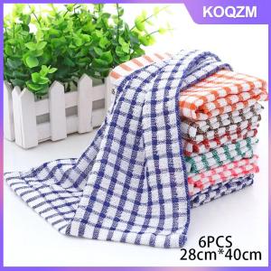 KOQZM 6PCS Cotton Kitchen Towel Absorbent Clean Dish Towels Kichen Cleaning Supplies