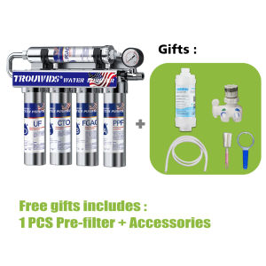TROUWIDS Water Filter For Faucet Alkaline 5 Stages Water Purifier For Home Straight Drink Stainless Steel Body