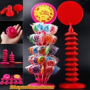 YYMALL-120หลุมอมยิ้มแสดงยืนขนมหวานของหวานออแกไนเซอร์ที่ใส่ไม้