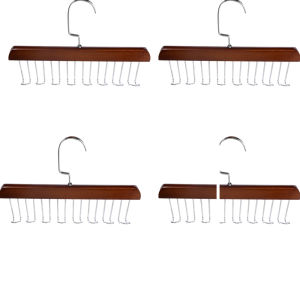 1/2/4pcs 8 Hook Solid Wood Hanger Sling Bra Hanger Belt Tie Hanging Holder Multifunctiona Closet Storage Holder