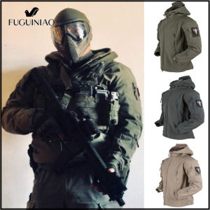 Fuguiniao เสื้อแจ็คเก็ตยุทธวิธี Multi-Pocket ระบายอากาศกลางแจ้งเสื้อกีฬากันน้ําและ Windproof ชายแจ็คเก็ตมีฮู้ด