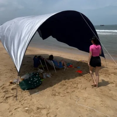 Lều bay đi biển gấp gọn loại CHỐNG UV ĐẶC BIỆT TRÁNG BẠC- CHỐNG NẮNG MẠNH ( trơn hoặc in cánh ngẫu nhiên )