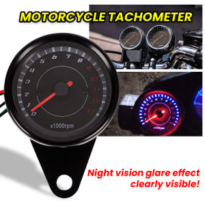 Universal Motorcycle Tachometer Gauge 13000 RPM 12v Black Motorbike Instrument