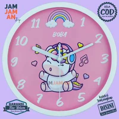 Jam Dinding Quartz Dekorasi Rumah Karakter Anak BestSeller Boba BB1177 Murah Dabbing Lucu
