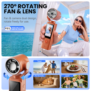 2in1 Fan Gimbal Action Camera Multifunctional Outdoor Handheld Pocket Camera High-definition Shooting of VLOG Cycling Records