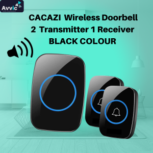 Avvic x CACAZI Wireless Doorbell Waterproof 2 Transmitter 1 Receiver