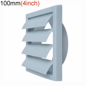 MIRELINA PVC Wall Vent Cover 4" 5" 6" White Backdraft Damper Rain Proof Vent Louver