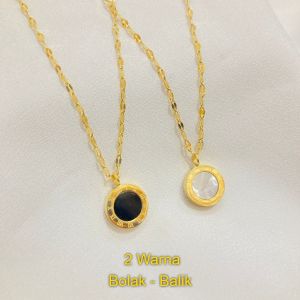 Kalung Wanita Titanium Angka Romawi Fashion Korea ANTI KARAT