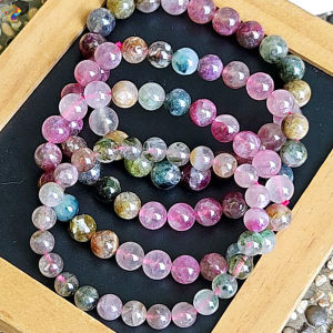 Premium Grade Petrified Rainbow Candy Tourmaline Bracelet