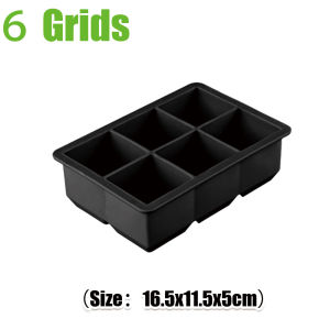 [Warm Homie] 4/6/8 Grid Large Ice Tray Mold Silicone Ice Cube Square Tray Mold DIY Ice Maker Ice Cube Tray
