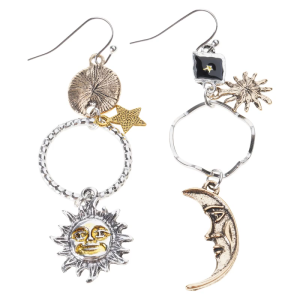 Vintage Asymmetrical Ear Rings Greek Mythology Face Star Sun Moon Drop Earrings for Women Girls Comfortable Earwear