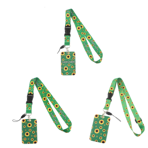 Sunflowers Holder Keychain Carabiner Clip Lanyard Holder Key Rings Neck Strap Present for Nurse Student