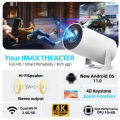 FEINODI Mini Projector, Portable Projector with Wifi and Bluetooth, Built in Apps, Support 4K 1080P, 180° Rotation, Auto Keystone, Movie Projector Compatible With HDMI/USB/TV Stick/Smartphone/Laptop. 