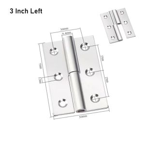 MUSASI 1Pcs 1.5/2/2.5/3/4 Inch Detachable Hinge 304 Stainless Steel Window Accessories Removable Hinge Durable Furniture Hardware Door Hinges Window Door Cabinet Cupboard