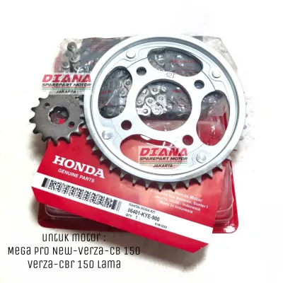Gear Set Sepaket Rantai Komplit MegaPro New Verza Cb 150 Cbr 150 lama KYE