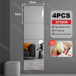 UPSEN HD Wall Glass Paste Mirror Full Body Fitting DIY Mirror Sticker Self-Adhesive For Living Room/Bedroom/Bathroom