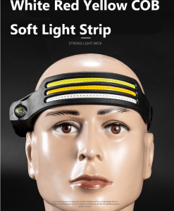 Sensor Headlamp COB LED Head Lamp Flashlight USB Rechargeable Head Torch 5 Lighting Modes Head Light Built-in Battery