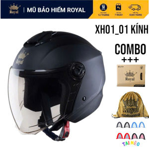 ROYAL HELMET Mũ 3/4 Đầu XH01_01 Kính TIỆN LỢI AN TOÀN Hàng Chính Hãng ROYAL HELMET BH 12 Tháng